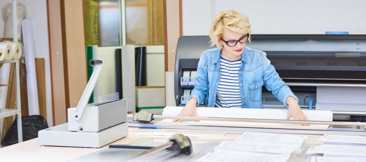 cutting paper and loading plotter machines, copy space